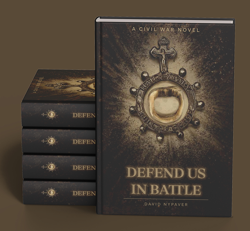 Defend Us In Battle book stack