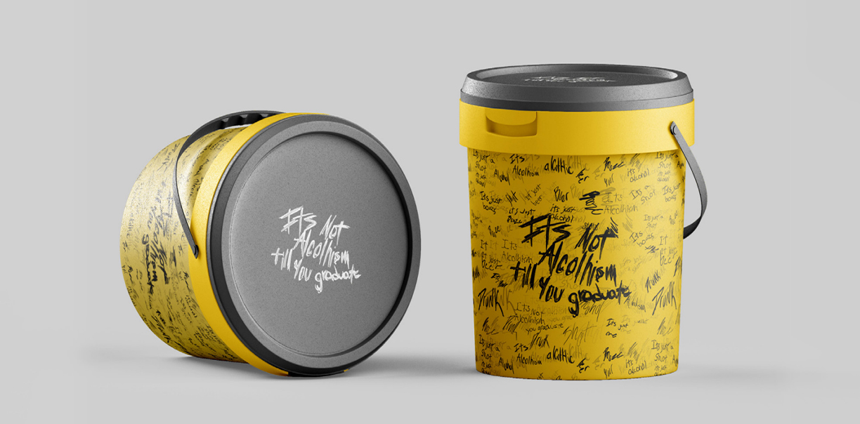 It's Not Alcoholism, gorilla marketing bucket design